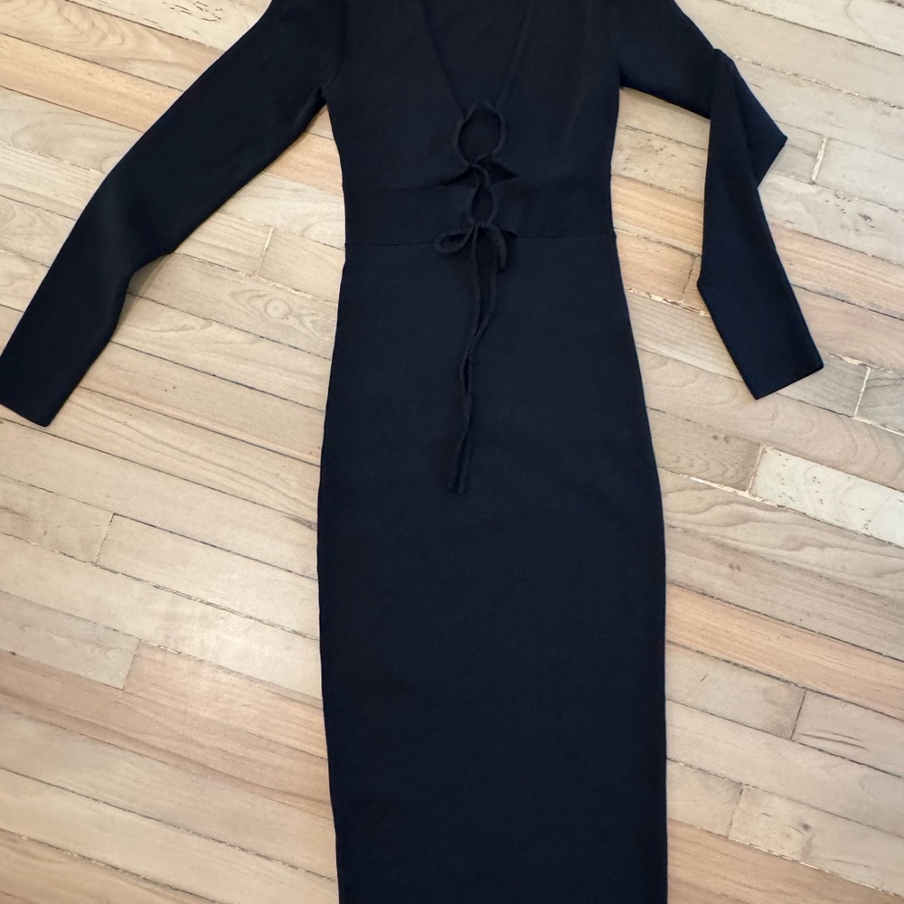 ASTR the Label - Jovie Black Dress with Tie Accents - Picture 3 of 6